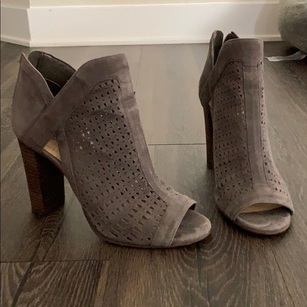 Vince Camuto Block Heel Wedge/Bootie Suede